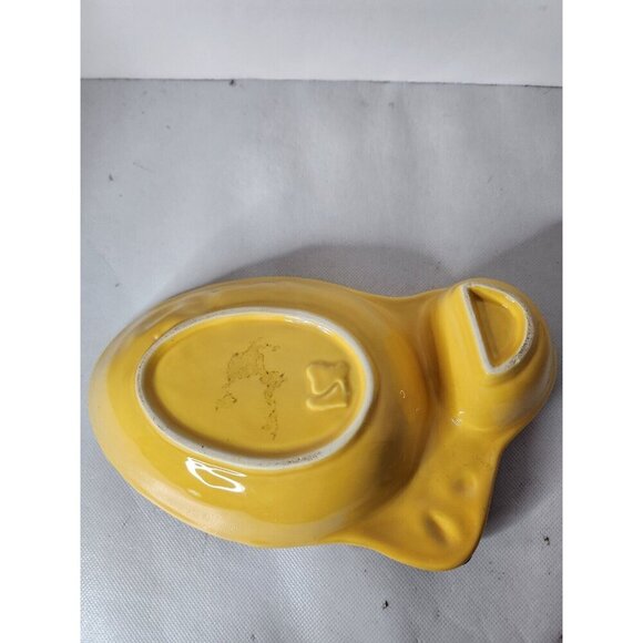 Vintage Silea Pottery French Yellow Porcelain Olive Serving Dish Divided - Picture 5 of 9